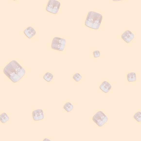 2/$16 Floral French Tip Press On Toenails - Picture 8 of 15